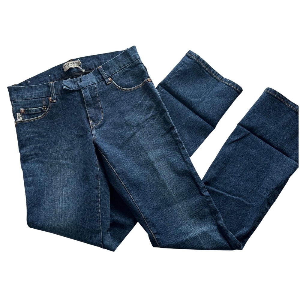 NEW NWT Max Studio Jeans Dark‎ Wash Denim Women's Size 2 Pants Casual Normcore